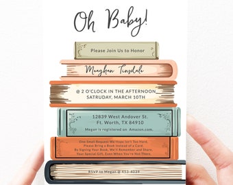 Storybook Baby Shower Invitation Boy, Book Themed Baby Shower Boy Invitation, Editable, Instant Download, Books Baby Shower Invitation, 129