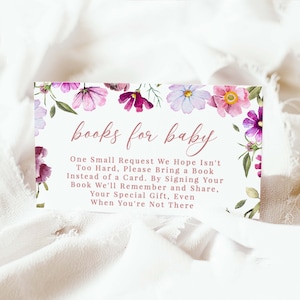 Wildflower baby shower boeken voor babykaart bloemen, meisje boeken douche kaart invoegen, Wildflower, 133