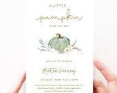 Pumpkin Baby Shower Invitation, Fall Baby Shower Boy Editable Template, Pumpkin Baby Shower Boy, Instant Download, 171