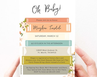 Girl Storybook Baby Shower Invitation Girl Book Themed Baby Shower Invitation, Editable, Instant Download, Books Baby Shower Invitation, 129