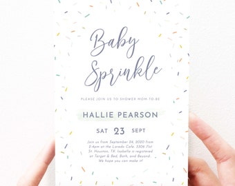 Baby Sprinkle Invitation Gender Neutral. Sprinkles Baby Invites, Cute Baby Shower Invite Printable, Editable Template Instant Download, 47