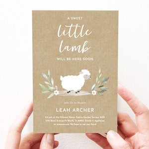 Lamb Baby Shower Invitation Boy Baby Shower Invitation Lamb Baby Shower Invites Sheep, Boy, Editable, Instant Download Template, 92