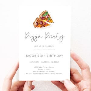 Pizza Party Geburtstagseinladung Download, bearbeitbare Pizza Geburtstagseinladung Vorlage, 114