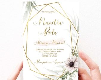 Invitaciones De Boda Template Sencilla Para Boda - Etsy España