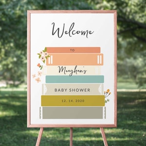 Storybook Baby Shower Sign Download, Story Book Themed Baby Shower Sign Printable, Customizable Baby Shower Sign, 129