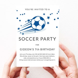 Fußball Geburtstagseinladung sofortiger Download Vorlage, bearbeitbare Fußball Geburtstagseinladung, Fußball Bday Invite Instant Download, 222