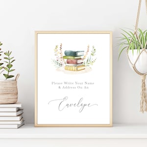 Book Themed Baby Shower Sign Download, Printable Please Address an Envelope Baby Shower Sign, Storybook Baby Shower, 35