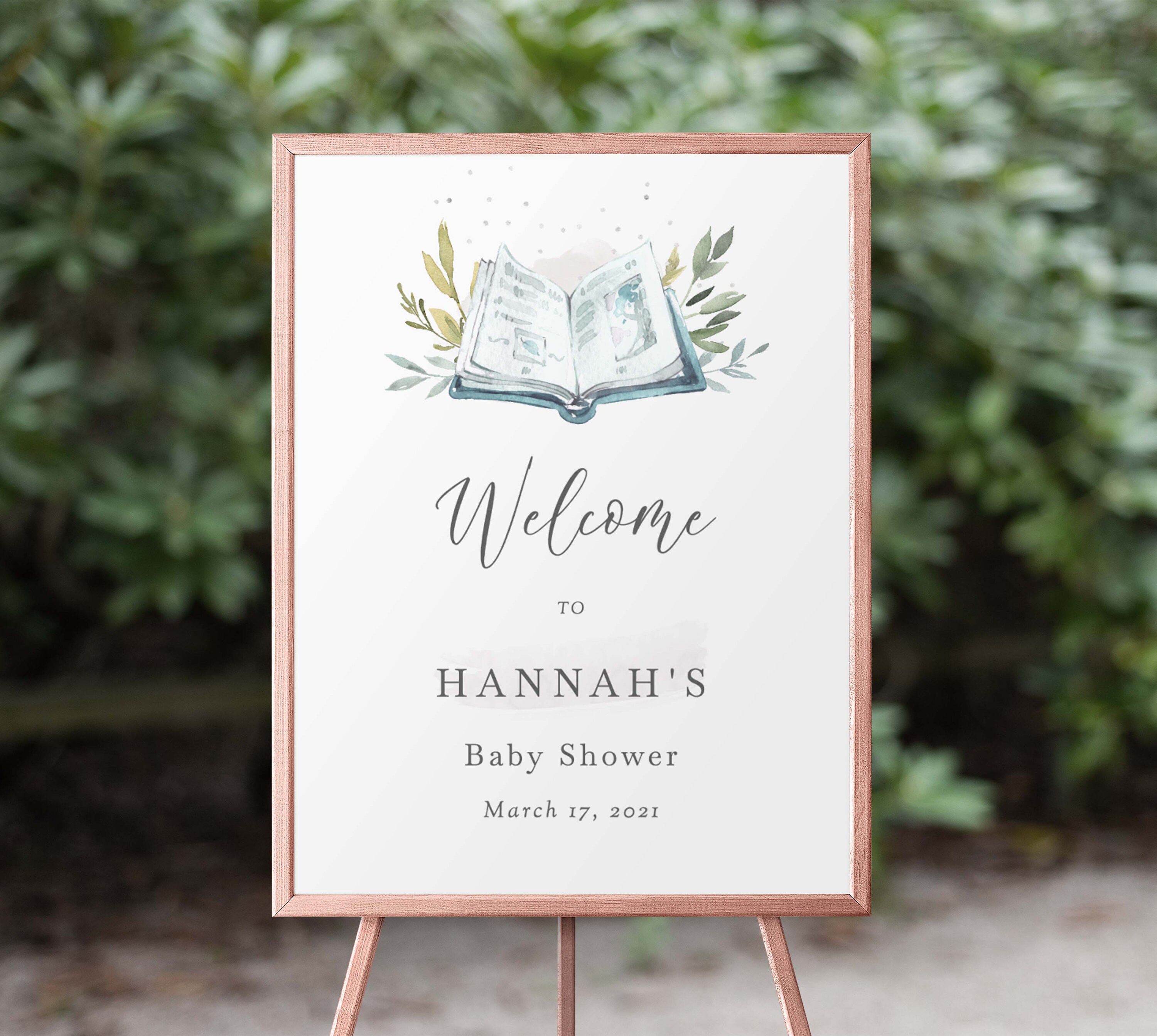 Book Themed Baby Shower Sign Download Editable Storybook Baby Etsy Canada