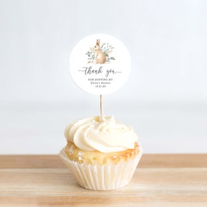 Editable Bunny Baby Cupcake Topper Printable, Bunny Birthday Party, Cupcake Topper Template, Editable, Printable, Instant Download, 91