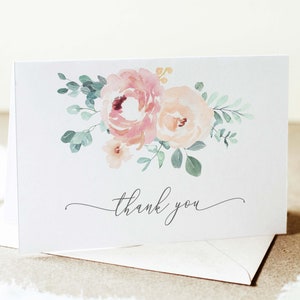Pastel Floral Baby Shower Thank You Card Printable Floral Thank You Note Instant Download, Floral Thank You Card PDF, 23