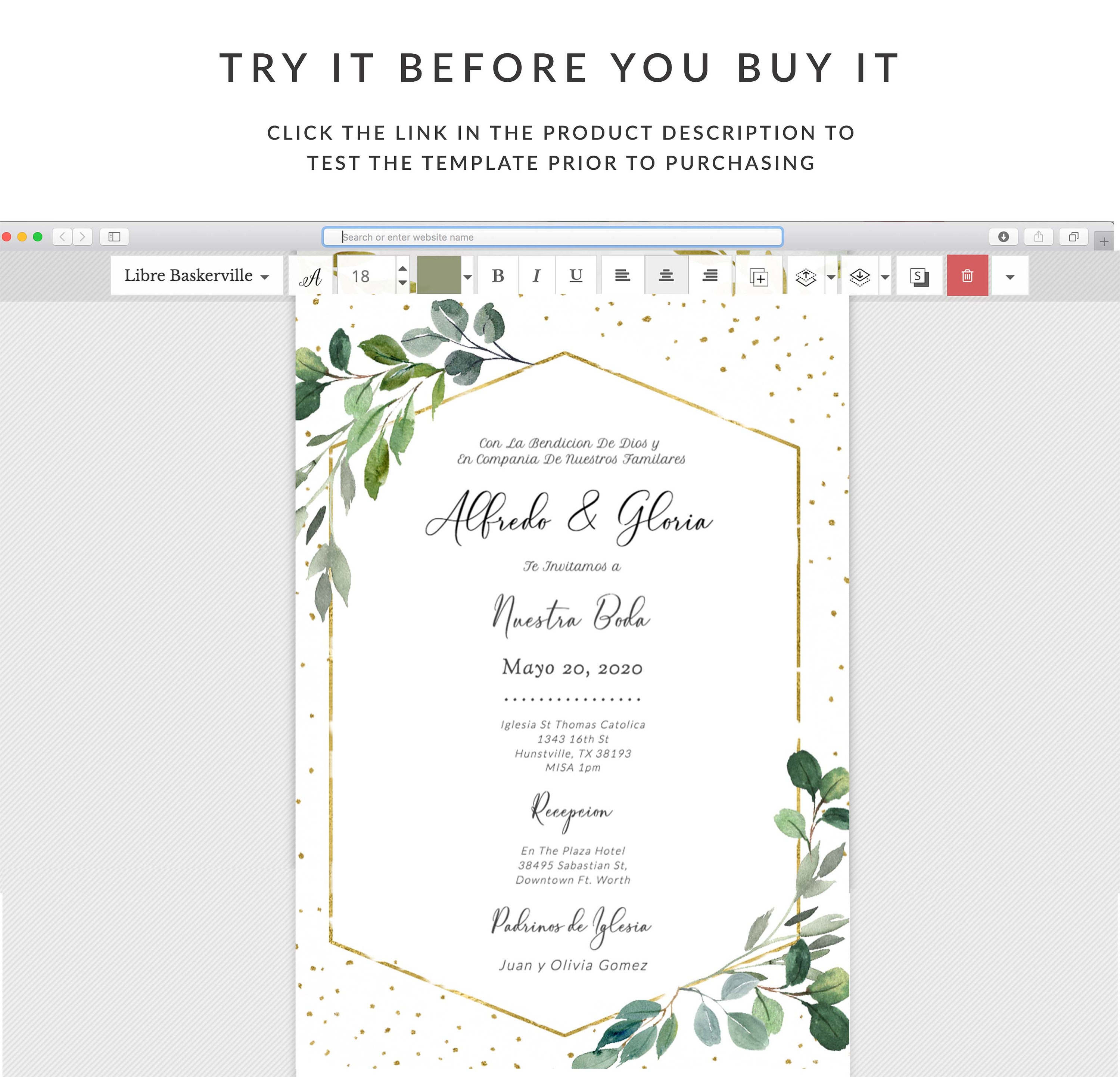Invitaciones De Boda Template Invitaciones Greenery Digital Etsy Invitaciones De Boda Template Invitaciones Greenery Digital Etsy