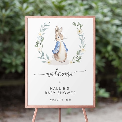Sign Post Peter Rabbit Peter Rabbit Baby Shower Welcome Sign Editable Baby Shower - Etsy