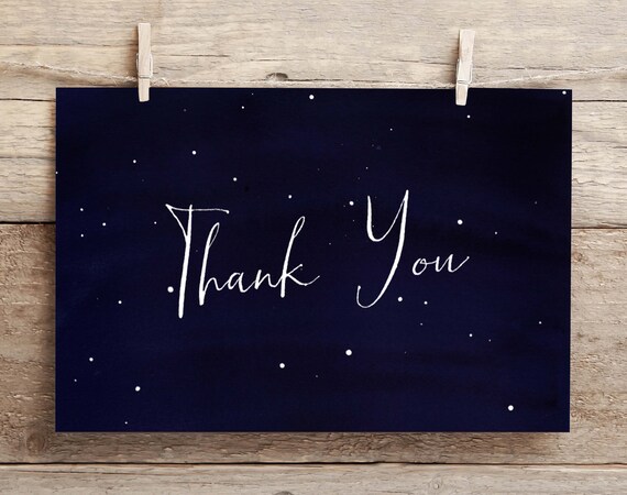 Stars Thank You Card Stars Baby Shower Thank You Printable | Etsy