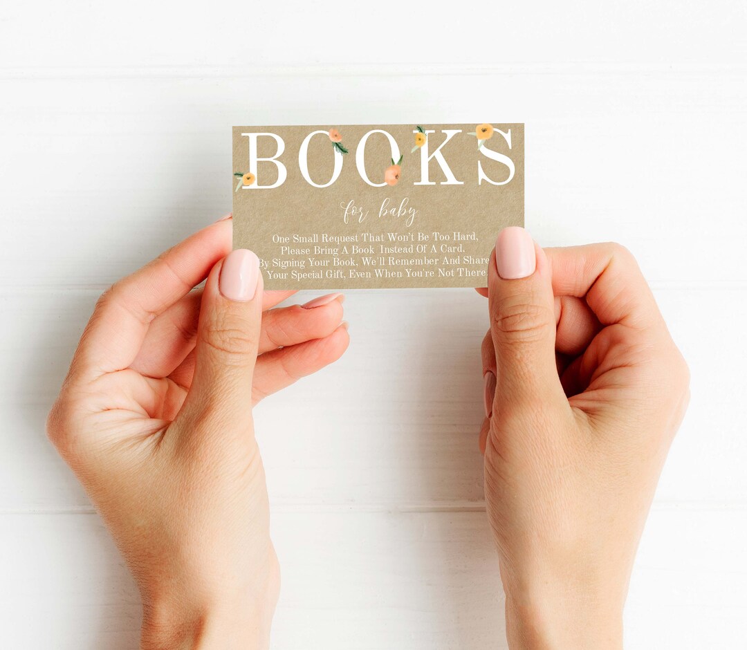 Rustic Book Request Card Insert, Rustic Printable Please Bring a Book ...