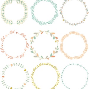 Hand Drawn Laurel Wreath Clip Art Images, Vector, and Photoshop Brushes image 2