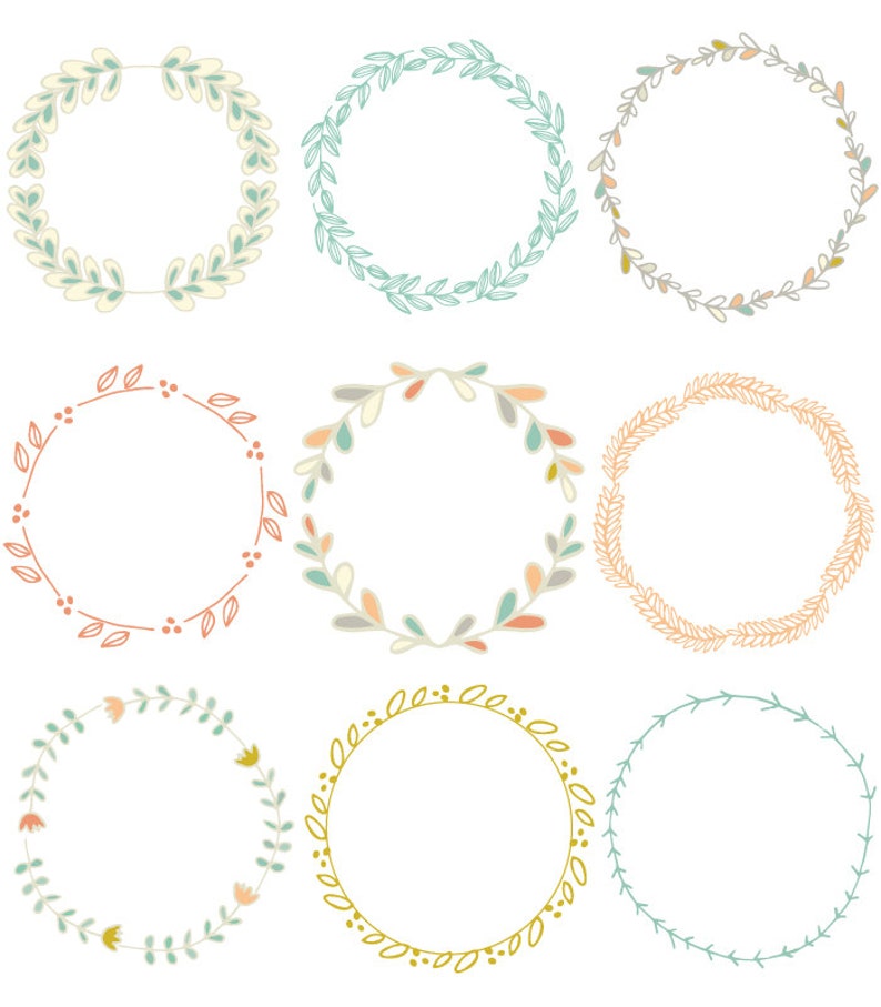 Hand Drawn Laurel Wreath Clip Art Images, Vector, and Photoshop Brushes image 2