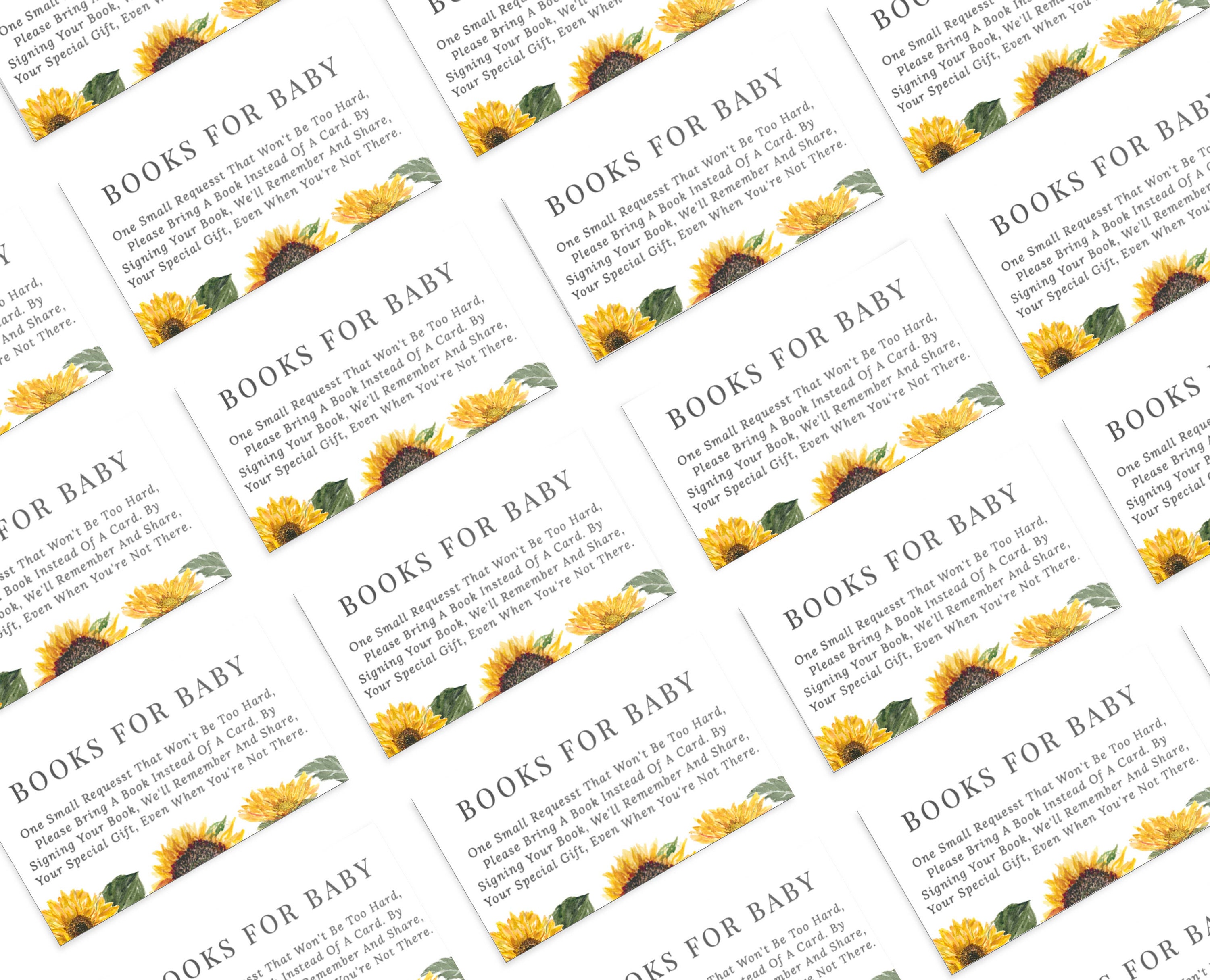 Sunflower Book Request Card Printable Sunflower Baby Shower | Etsy