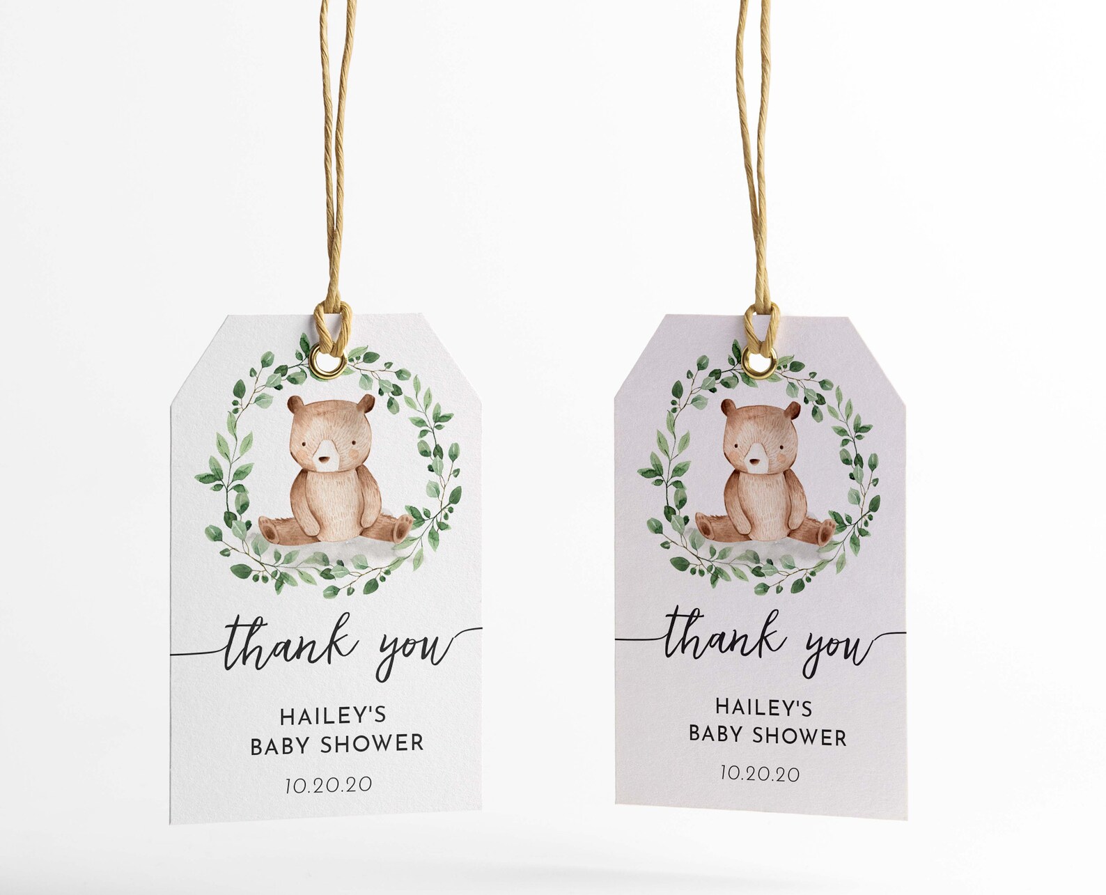 Bear Baby Shower Thank You Tag Template Woodland Baby Shower | Etsy