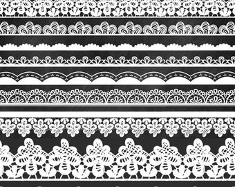 Lace Clip Art, Border Clip Art, Lace Trim and Photoshop Brushes