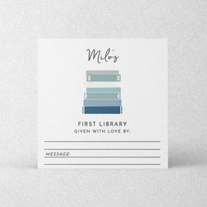 Storybook Baby Shower, Baby&#39;s First Library Sticker, Book Sticker, Book Belongs to Sticker, Editable Baby Shower Sticker, 129