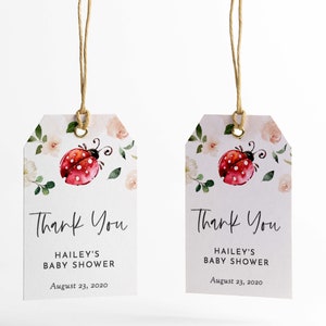 Ladybug Birthday Favor Tag, Template Favor Tags, Ladybug Baby Shower ...