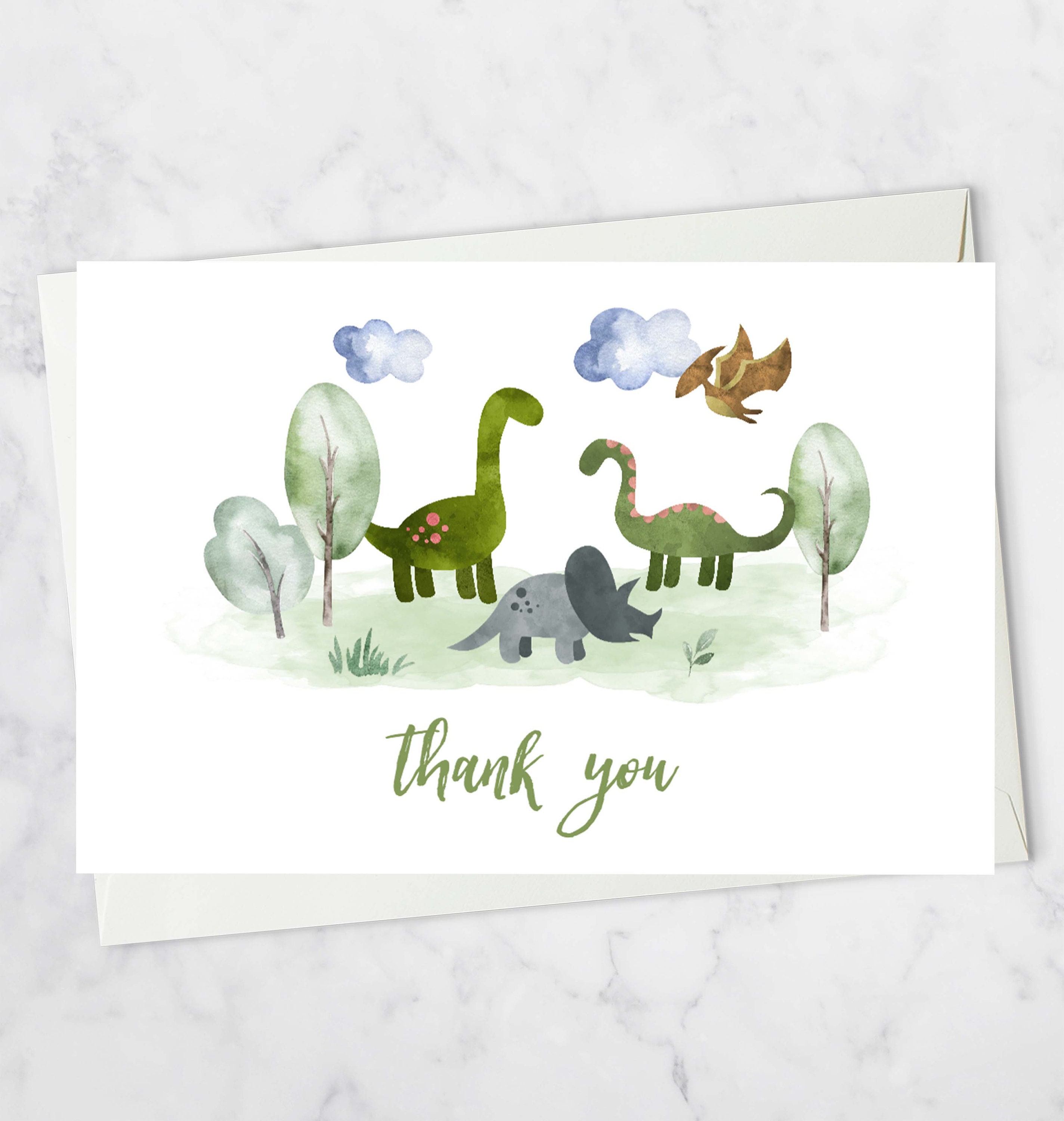 Dinosaur Baby Shower Thank You Card Dinosaur Thank You Note Etsy Singapore