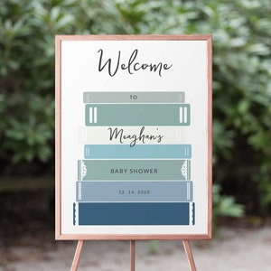 Storybook Baby Shower Sign Download, Editable Book Themed Baby Shower Sign Printable, Customizable Baby Shower Sign, 129
