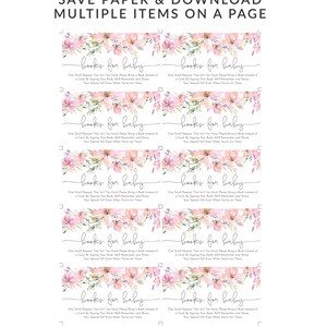 Pink Flowers Bring a Book Card Download, Girl Baby Shower Book Request ...