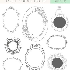 Fancy Vintage Frames With Frame Clip Art Vector File and Photoshop Brushes