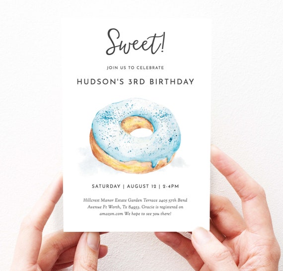 Donut Invitation Boy Donut Invitation Digital Download, Donut Birthday Invitation Boy, Editable, Donut Birthday, 199
