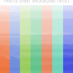 Digital Ombre Watercolor Papers, Ombre Watercolor Backgrounds