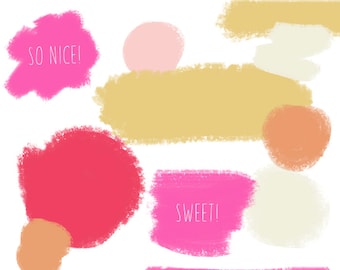 Dry Brushes Paint Stroke Clip Art. Paint Clip Art and Photoshop Brushes. Digital Painting Strokes