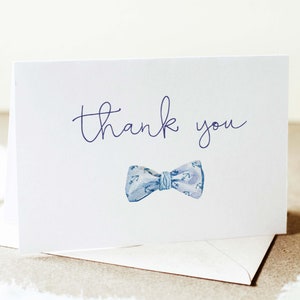 Little Man Baby Shower Thank You Card, Cute Boy Baby Shower Thank You Note, 152