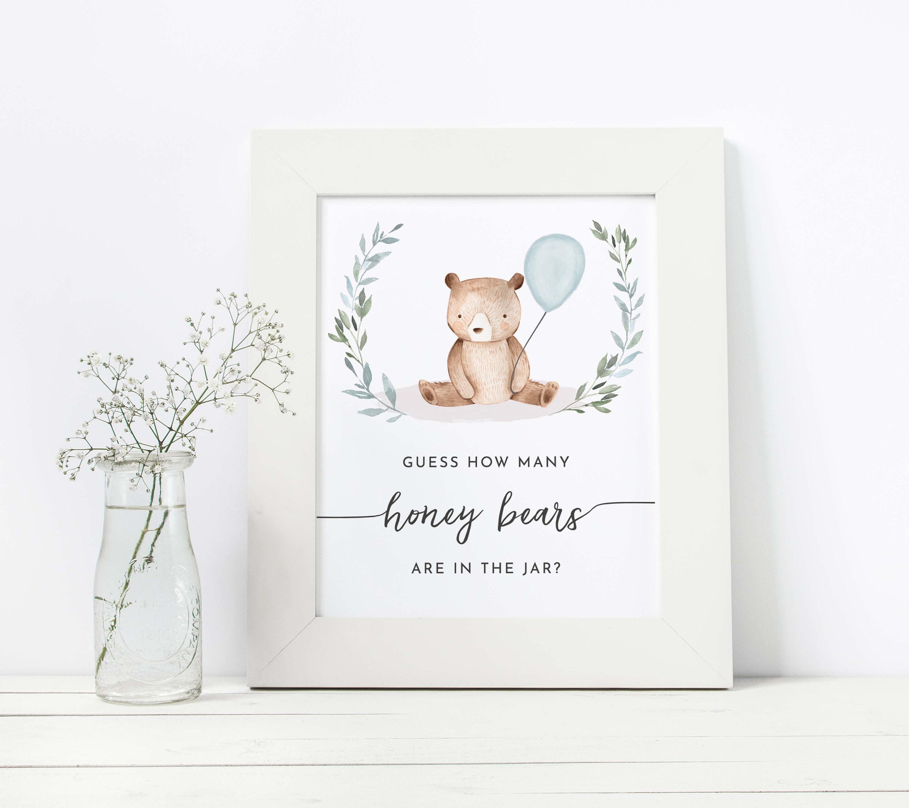Guess How Many Bears Are in the Jar Bear Baby Shower Sign Etsy UK