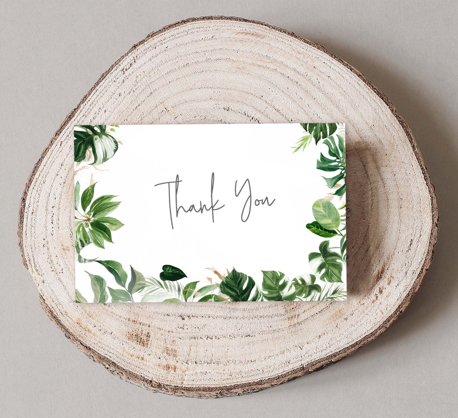 Tropical Baby Shower Thank You Card Printable Tropical Thank Etsy