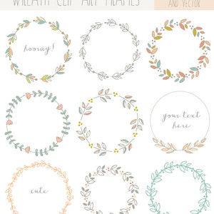 Hand Drawn Laurel Wreath Clip Art Images, Vector, and Photoshop Brushes image 1