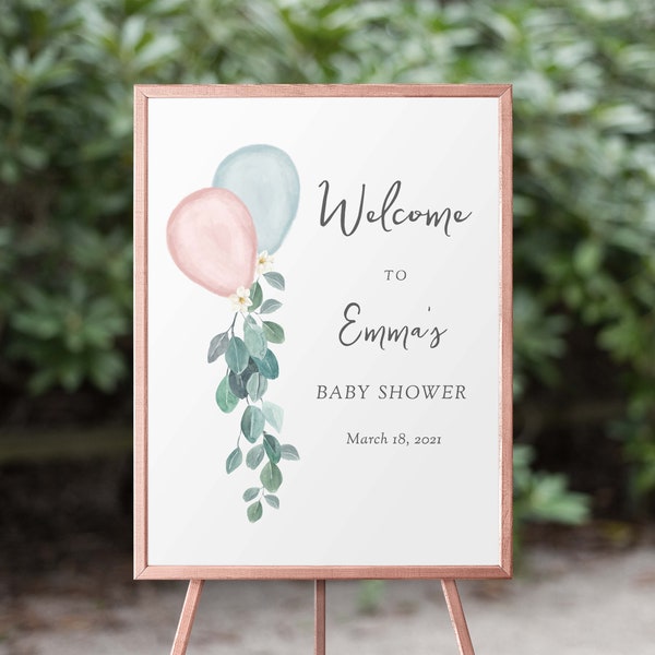 Twin Baby Shower Boy Girl Twins Sign, Twins Baby Shower Sign, Editable Baby Shower Sign Printable, Instant Download, 147