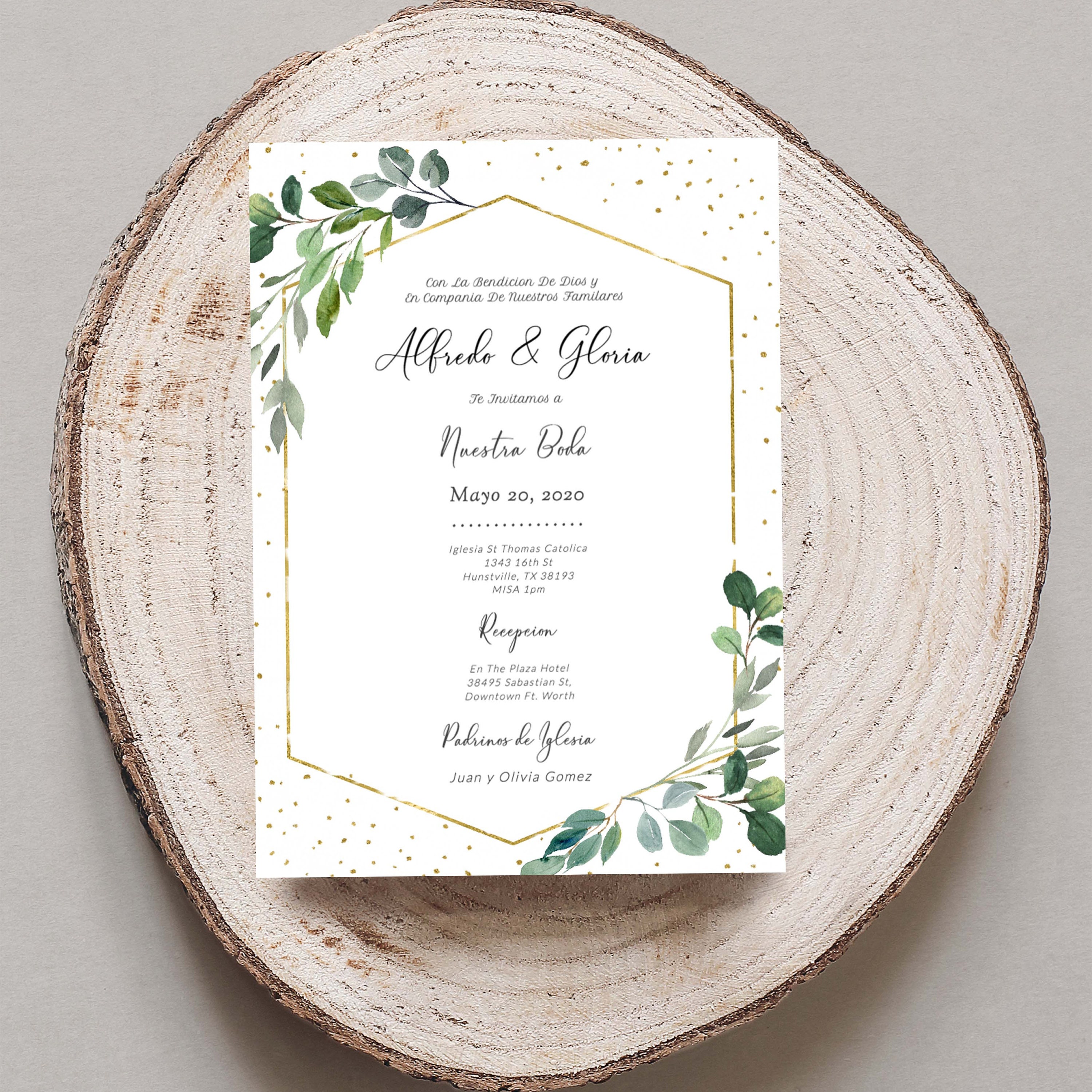 Invitaciones De Boda Template Invitaciones Greenery Digital Etsy Invitaciones De Boda Template Invitaciones Greenery Digital Etsy