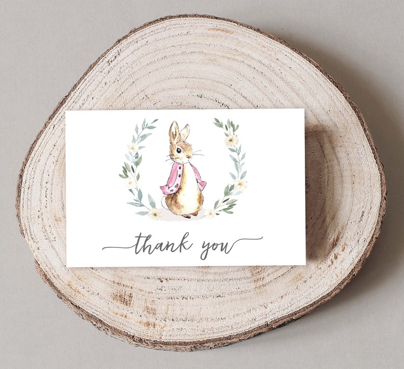 Peter Rabbit Baby Shower Thank You Card Peter Rabbit Thank Etsy