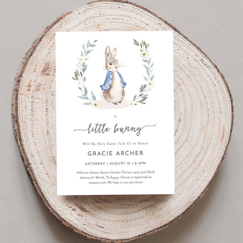 Peter Rabbit Baby Shower Invitation Bundle Baby Boy Shower Etsy