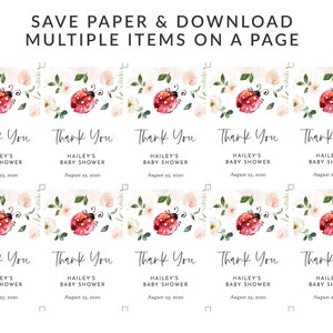 Ladybug Birthday Favor Tag, Template Favor Tags, Ladybug Baby Shower ...