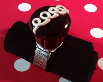 Chocolate Cupcake ring, miniature food jewelry, polymer clay jewelry