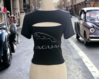 Upcycled Jaguar Car Tshirt Recycled Repurposed Fashion