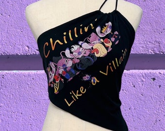 Upcycled Stitch Tshirt One Shoulder One Sizw Crop Top Recycled Repurposed Fashion