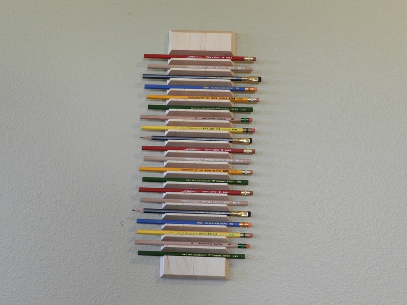 Wall Mount Pencil Display Maple Etsy