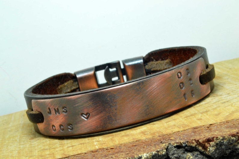 EXPRESS SHIPPING Mens Leather Bracelet Leather Personalized Bracelet Personalized Jewelry Gift for Him Birthday Gift Anniversary gift