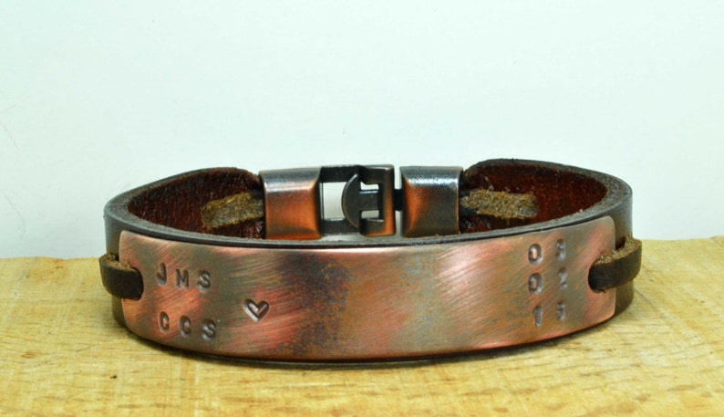 EXPRESS SHIPPING Mens Leather Bracelet Leather Personalized Bracelet Personalized Jewelry Gift for Him Birthday Gift Anniversary gift