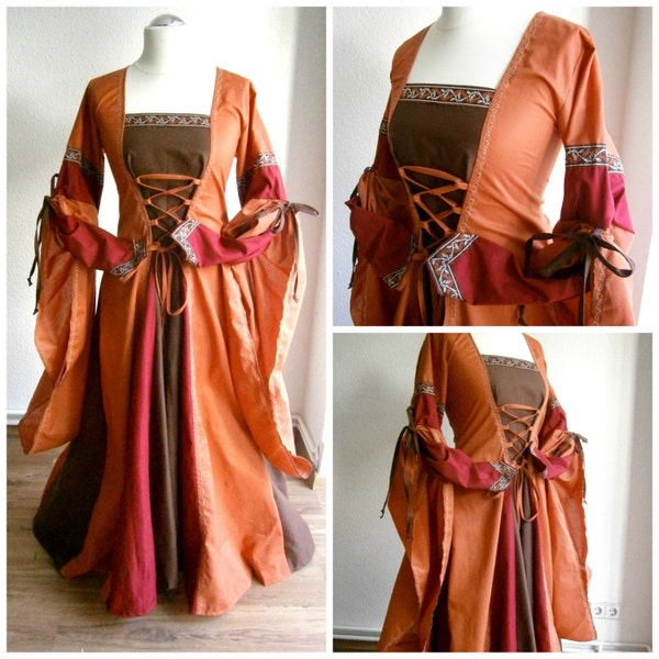 Benutzerdefinierte Reihenfolge mittelalterlichen Kleid Renaissance Kleid LARP und Fantasy Kostüm Brautjungfernkleid