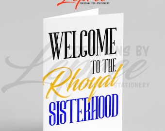 Sigma Gamma Rho Cards, Welcome to the Sisterhood Card, SGRho Cards, Soroity Gift