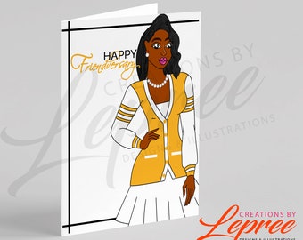 SGRho Philo Affiliate Personalized Sorority Anniversary, Black Card